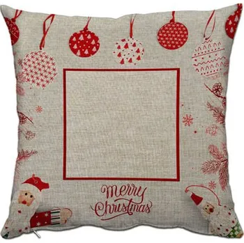 Povlak na polštářek Vánoční povlak na polštář s rámečkem XMAS-2 plátno - 38x38 cm sublimace termotransfer