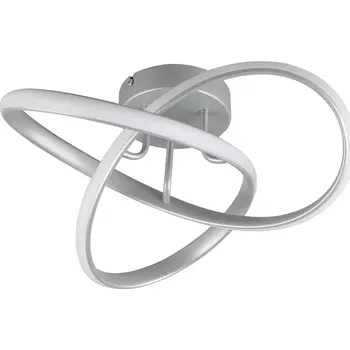 Trio Leuchten R62101187 MEO - Stropní moderní LED lustr ve stříbrné barvě, 15W, 1800lm, 3000K, Ø 40cm (Moderní stropní přisazený lustr )