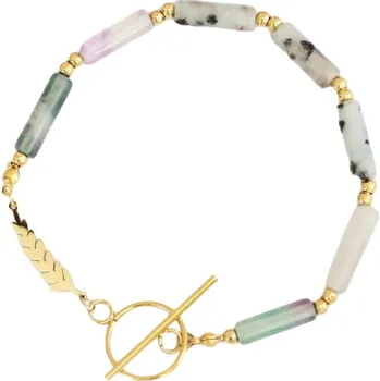 Náramek Flamenco Mystique Elegantní Náramek z Chirurgické Oceli 14K Pozlacený, Světle Zlatá Barva, Rozměry 17 + 2,5 cm