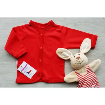 Kojenecké oblečení AMÁLKA Bavlněný, kojenecký kabátek, červený Velikost: 56