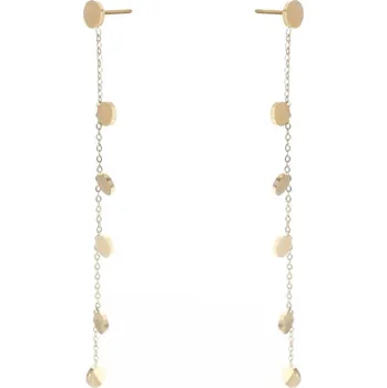 Náušnice Flamenco Mystique Elegantní náušnice z chirurgické oceli pozlacené 14 karátovým zlatem, světlé zlato, 0,5 x 9 cm