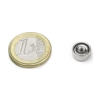 Dekorativní magnet Neodymový magnetický úchyt, kruhový Ø&nbsp;10&nbsp;mm, vnitřní závit M3, síla 1,2&nbsp;kg