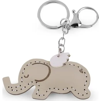 Přívěsek na batoh / klíče jednorožec, slon - 4 béžová slon