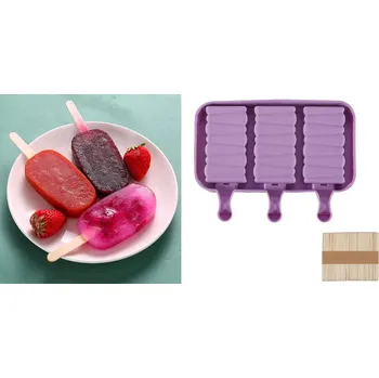 Nádoba na pečení MrHome Silikonová dortová forma na zmrzlinu Waves, CAKESICLES trojitá 19x10 cm