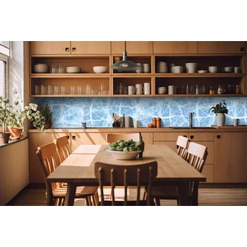 Fototapeta DIMEX | Fototapeta do kuchyně Povrch ledu KI-420-283 | 420 x 60 cm | modrá, bílá + Samolepicí fototapeta za kuchyňskou linku DIMEX Povrch ledu v šíři 420 cm