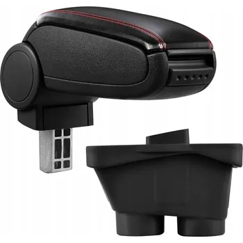 Loketní opěrka PROTEC Loketní opěrka Opel Corsa E syntetická kůže černá, červené prošití 2014-2019