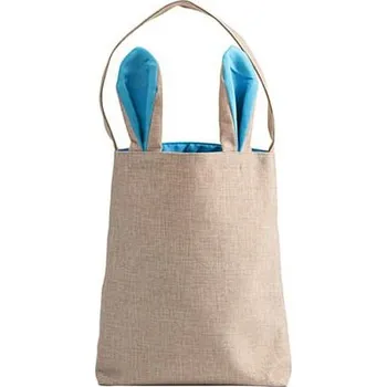 Lněná taška 29x34 cm modré uši sublimace termotransfer