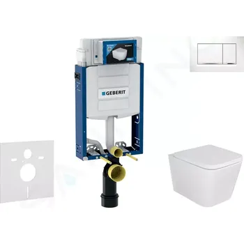 Geberit Kombifix Set předstěnové instalace, klozetu Arkas a sedátka softclose, tlačítko Sigma30, bílá/chrom, SANI15CA3106
