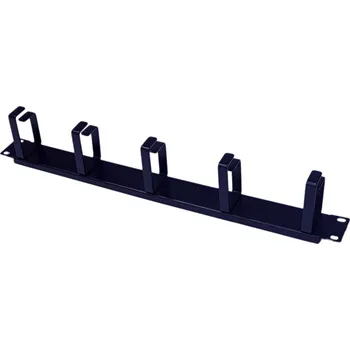 Rozvaděč OEM 19" vyvazovací panel 1U, 5x kovový úchyt, 40x70mm, černý CMP1USTEEL-570