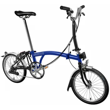 Skládací kolo Skládací kolo Brompton C Line dvoubarevné, Picadily Blue/Black typ řídítek S