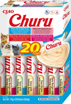 Pamlsek pro kočku Inaba Ciao Churu Cat Snack Multipack Tuna with Seafood Variety 20x 14 g