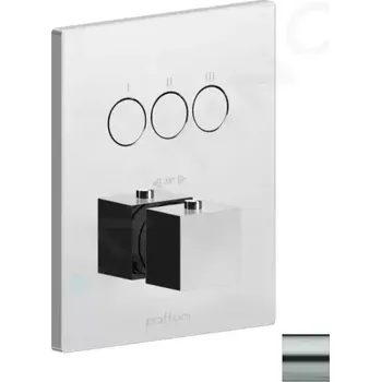 Vodovodní baterie Paffoni Compact Box Termostatická baterie pod omítku, pro 3 spotřebiče, nerez, CPT519ST