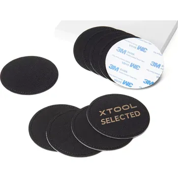 Gravírování xTool - Koženkové nášivky pro gravírování černé, zlatý efekt, kulaté (10 ks)