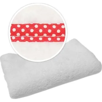 deka Deka bílá s barevným lemováním 80 x 60 cm - červená s bílými puntíky sublimace termotransfer