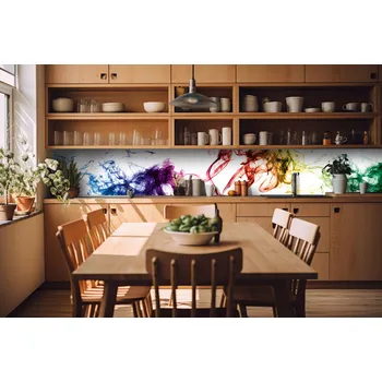 Fototapeta DIMEX | Fototapeta do kuchyně Detail inkoustu ve vodě KI-420-287 | 420 x 60 cm | vícebarevná, bílá + Samolepicí fototapeta za kuchyňskou linku DIMEX Detail inkoustu ve vodě v šíři 420 cm