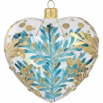 Vánoční dekorace Srdce s bronzovým dekorem větviček