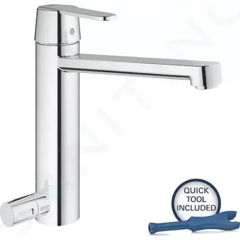 Vodovodní baterie Grohe Get Dřezová baterie s uzavíracím ventilem, chrom, 30198000