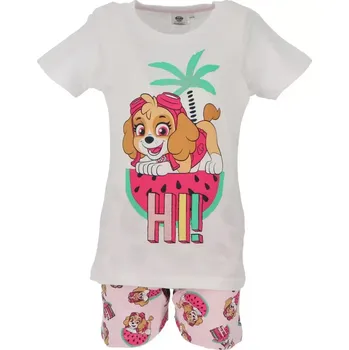 Dívčí pyžamo dovoz EU Dívčí letní pyžamo Paw Patrol vel. 110/116 smetanové