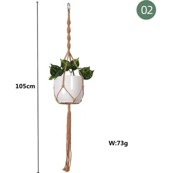 Květináč Závěsný ručně pletený obal na květináč | Závěsné macrame - 02A