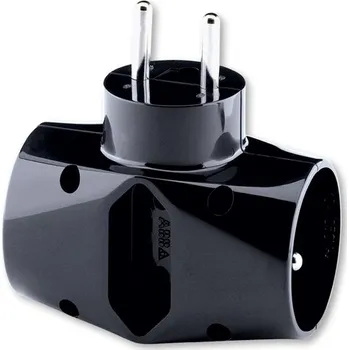 Elektrická zásuvka ABB Adaptér rozbočovací, chráněný, černá