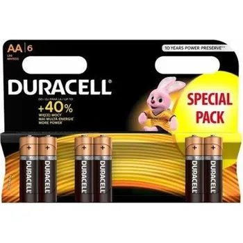 Článková baterie Baterie Duracell AA / R6 6 ks.