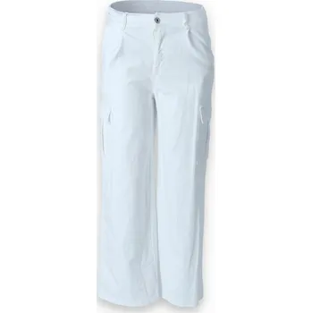 Dámské kalhoty Kalhoty široké Cargo 10221 Itálie barva: bílá, velikost: M