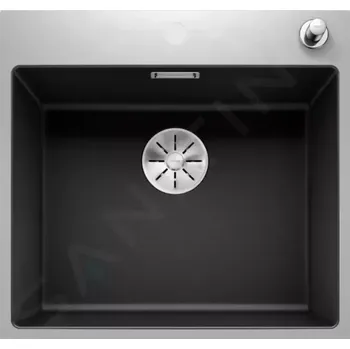 Blanco Subline 500 Silgranitový dřez, 54x51 cm, s ovládáním odtoku, černá, 525999
