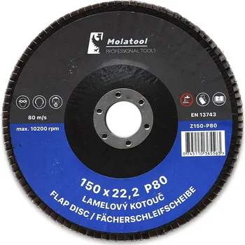 Brusný kotouč Lamelový brusný kotouč Molatool VSM Zirkon 150 mm P80