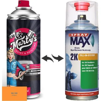 Barva ve spreji Barva ve spreji RAL 1033 stupeň lesku Vysoký lesk kvalita laku 1K Akrylátový lak
