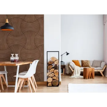 Obklad Interex design Dekorativní prvek z MDF na stěnu WAVE / Ořech tmavý