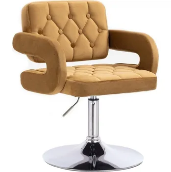 Jídelní židle LuxuryForm DESIGN Kosmetická židle ADRIA VELUR na stříbrném talíři - medová