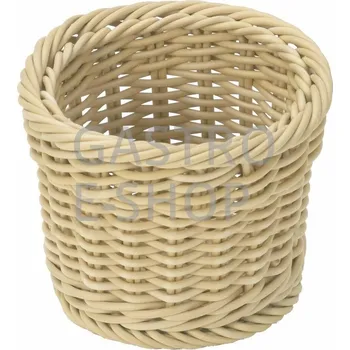 chlebník OEM Košík na příbory kulatý nízký - světlý