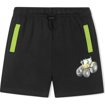 Chlapecké kraťasy Chlapecké kraťasy - KUGO HS0689, černá / zelené kapsy Barva: Černá, Velikost: 128