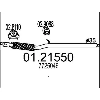 Výfuková trubka Výfuková trubka MTS 01.21550