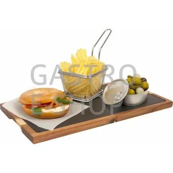 OEM Deska servírovací dřevo a břidlice 300x100