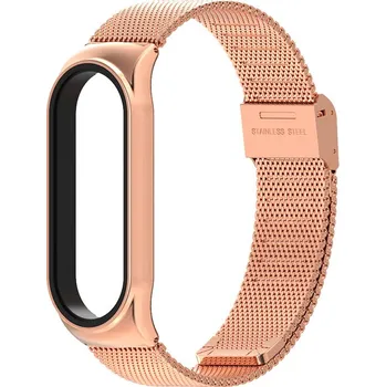 Příslušenství k chytrým hodinkám Elegantní kovový řemínek Mi band 3/4/5/6/7 Rosegold 5/6