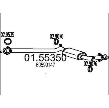 Tlumič výfuku Střední tlumič výfuku MTS 01.55350