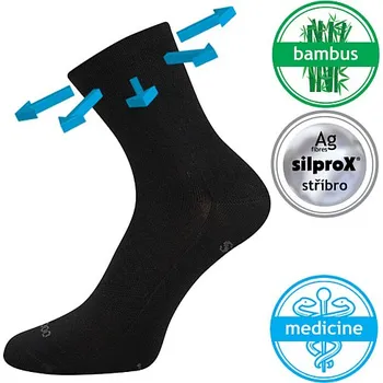 Dámské ponožky Sportovní ponožky s jemným lemem Baeron VOXX Barva: ČERNÁ, Velikost: 47-50(32-35)