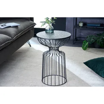 Konferenční stolek Stylový kulatý odkládací stolek Variation 50cm černý