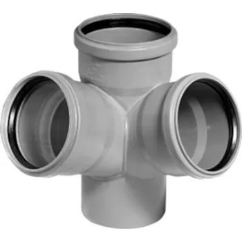 Kanalizační potrubí Ostatní HT PLUS HTED rohová odbočka DN110/50/50, 45°, PP, šedá