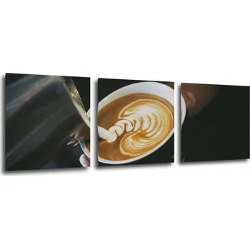 Obraz Impresi Obraz Káva capuccino - 90 x 30 cm (3 dílný)