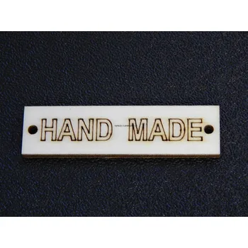 Překližka Dřevěný výřez z překližky, cedulka, HAND MADE, 1,3x5cm, 1ks