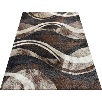 Koberec Moderní koberec Otto - vlnky 1 - hnědý Rozměr koberce: 80x150 cm