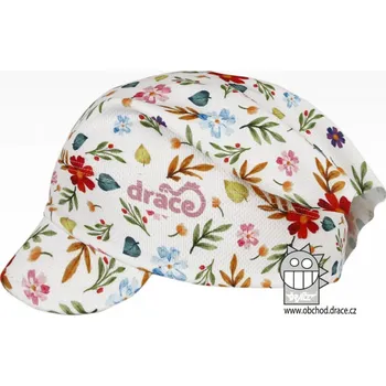 Čepice Funkční šátek Dráče - Emily kšilt 34, bílá, kytky Barva: Bílá, Velikost: S 50-52