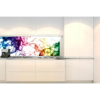 Fototapeta DIMEX | Fototapeta do kuchyně Detail inkoustu ve vodě KI-180-287 | 180 x 60 cm | vícebarevná, bílá + Samolepicí fototapeta za kuchyňskou linku DIMEX Detail inkoustu ve vodě v šíři 180 cm