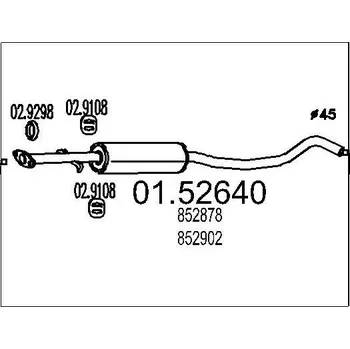 Tlumič výfuku Střední tlumič výfuku MTS 01.52640