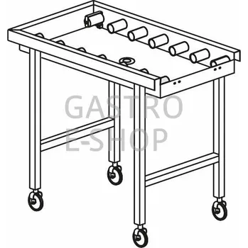 Dílenský stůl KROMO Stůl válečkový pojízdný s vanou 1100 x 650 x 850 mm