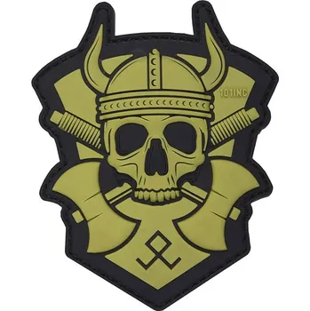 Nášivka 101 INC PVC 3D nášivka "Viking with hatchet" - zelená