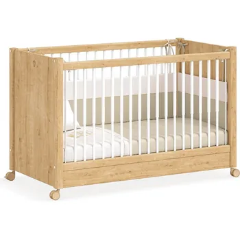 Dětská postýlka Čilek Postýlka na kolečkách 60x120 cm dub