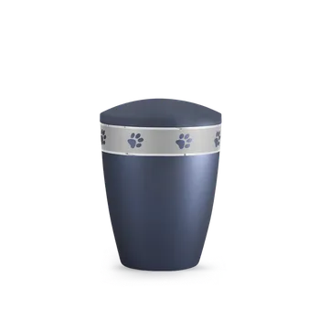 Smuteční dekorace Zvířecí urna Aurum Silver - Modrá 0,5l